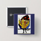 Butterfly Lady Button (Vorne & Hinten)