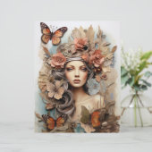 Butterfly Lady mit Blume Art Page (Stehend Vorderseite)