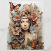 Butterfly Lady mit Blume Art Page (Vorderseite)