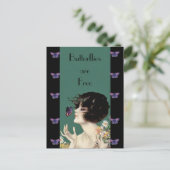Butterfly Lady Postcard Postkarte (Stehend Vorderseite)