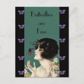 Butterfly Lady Postcard Postkarte (Vorderseite)