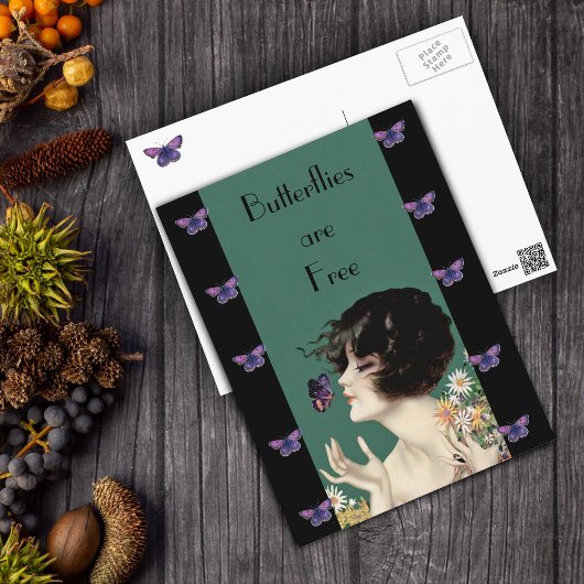 Butterfly Lady Postcard Postkarte