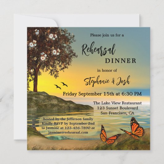 Butterfly Lake Probe Dinner Einladung (Vorderseite)