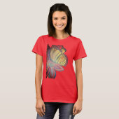 Butterfly landing on flower beautiful T-Shirt (Vorne ganz)