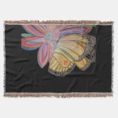 Butterfly landing on flower Throw Blanket Decke (Vorderseite)