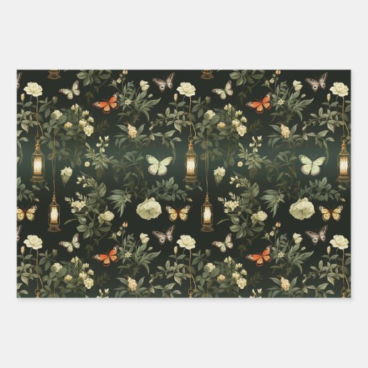 Butterfly Lantern Botanischer Garten Geschenkpapier Set (Vorderseite 3)