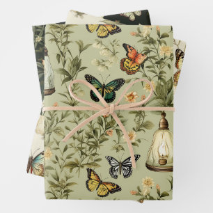 Butterfly Lantern Botanischer Garten Geschenkpapier Set