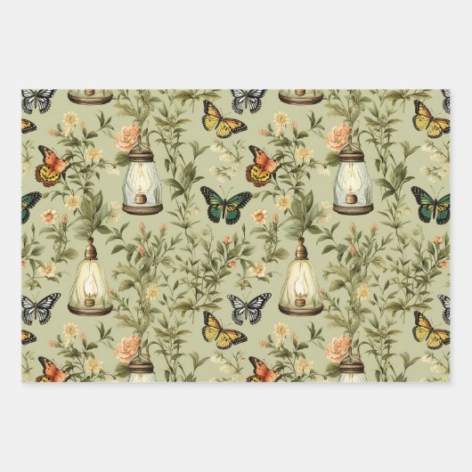 Butterfly Lantern Botanischer Garten Geschenkpapier Set (Vorderseite)