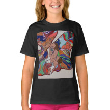 Butterfly Leaf Portrait Black T - Shirt