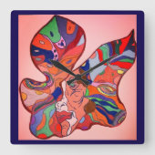 Butterfly Leaf Portrait Clock Quadratische Wanduhr (Vorderseite)