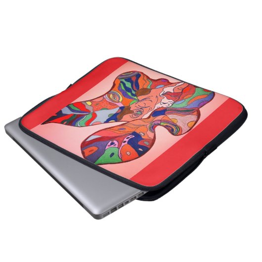 Butterfly Leaf Portrait Laptop Sleeve (Vorne Knopf)