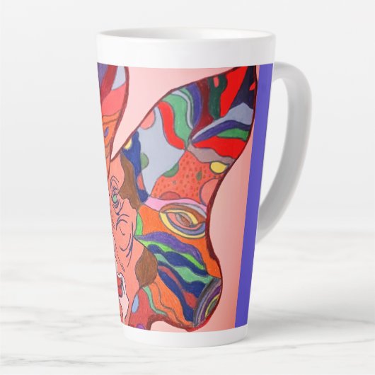Butterfly Leaf Portrait Large Mug Milchtasse (Rechte Ecke)