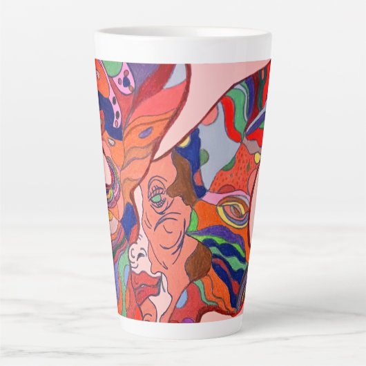 Butterfly Leaf Portrait Large Mug Milchtasse (Vorderseite)