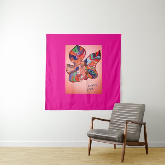 Butterfly Leaf Portrait Square Tapestry Wandteppich (Beispiel)