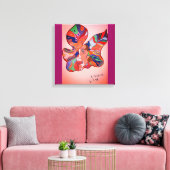 Butterfly Leaf Portrait Stretched Canvas Print Leinwanddruck (Insitu (Wohnzimmer))
