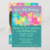 Butterfly-lebendige Geburtstagskarte Einladung (Vorne/Hinten)