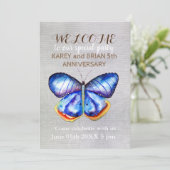 Butterfly Leinwand Foto Einladung (Stehend Vorderseite)