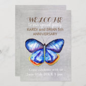 Butterfly Leinwand Foto Einladung (Vorne/Hinten)