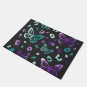Butterfly Leopard Black Doormat Fußmatte (Schrägansicht)