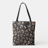Butterfly Leopard Black Tote Bag Tasche (Rückseite)