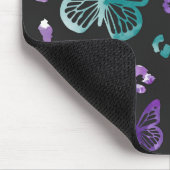 Butterfly Leopard Lila Black Mouse Pad Mousepad (Ecke)