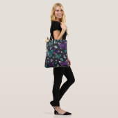 Butterfly Leopard Lila Black Tote Bag Tasche (Am Model)