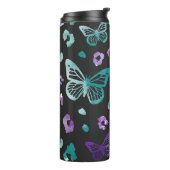 Butterfly Leopard Lila Muster Thermosbecher (Nach links gedreht)