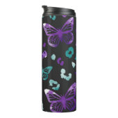 Butterfly Leopard Lila Muster Thermosbecher (Nach rechts gedreht)