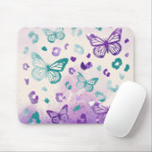 Butterfly Leopard Lila weiß Mousepad (Mit Mouse)