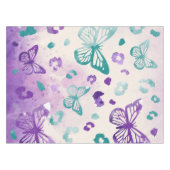 Butterfly Leopard Lila White Tischdecke (Vorderseite (Horizontal))