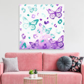 Butterfly Leopard White Leinwanddruck (Insitu (Wohnzimmer))