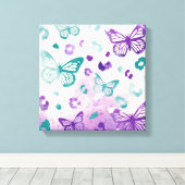 Butterfly Leopard White Leinwanddruck (Insitu (Holzboden))