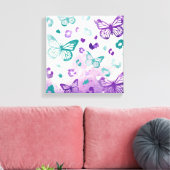 Butterfly Leopard White Leinwanddruck (Insitu (Wohnzimmer))