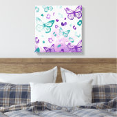 Butterfly Leopard White Leinwanddruck (Insitu (Schlafzimmer))