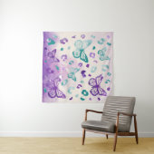 Butterfly Leopard White Wandteppich (Beispiel (Horizontal))