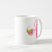 Butterfly Letter A Floral Tasse (VorderseiteRechts)
