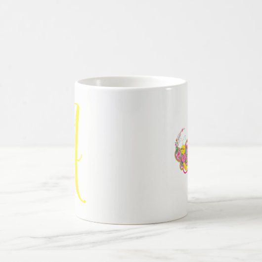 Butterfly Letter A Floral Tasse (Mittel)
