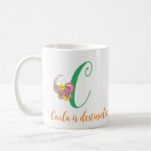 Butterfly Letter C Floral Tasse (Links)