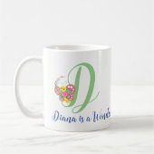 Butterfly Letter D Floral Tasse (Links)
