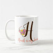 Butterfly Letter H Floral Tasse (Links)