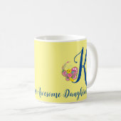 Butterfly Letter K Floral Tasse (VorderseiteRechts)
