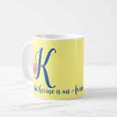 Butterfly Letter K Floral Tasse (Vorderseite Links)