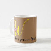 Butterfly Letter W Floral Tasse (Vorderseite Links)