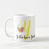 Butterfly Letter Y Floral Tasse (Links)