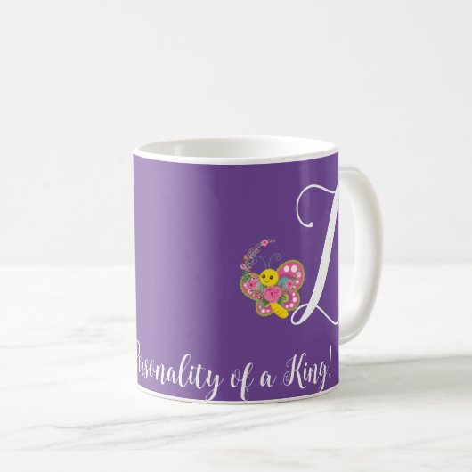 Butterfly Letter Z Floral Tasse (VorderseiteRechts)