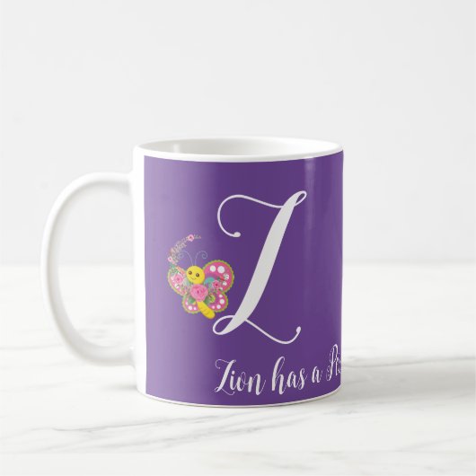 Butterfly Letter Z Floral Tasse (Links)