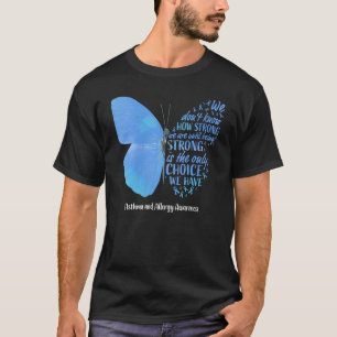 Butterfly Light Blue Ribbon Asthma und Allergie Aw T-Shirt