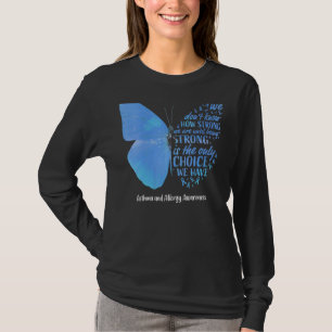 Butterfly Light Blue Ribbon Asthma und Allergie Aw T-Shirt