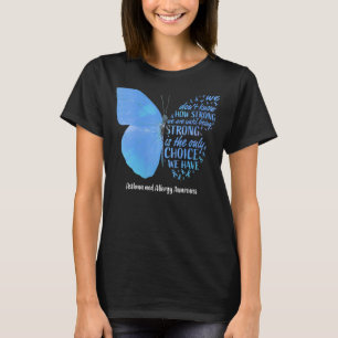 Butterfly Light Blue Ribbon Asthma und Allergie Aw T-Shirt