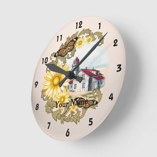 Butterfly Lighthouse Clock Runde Wanduhr (Winkel)